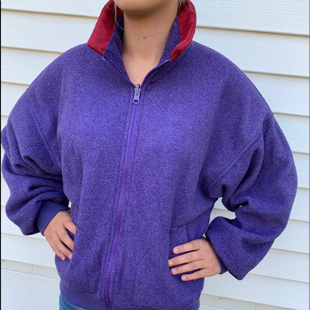VTG purple fleece zip up